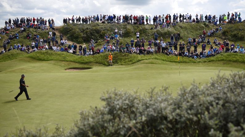 Hideki Matsuyama was bidding to become the first Japanese man to win a major. He was tied fifth alongside Grace at four under after three rounds.