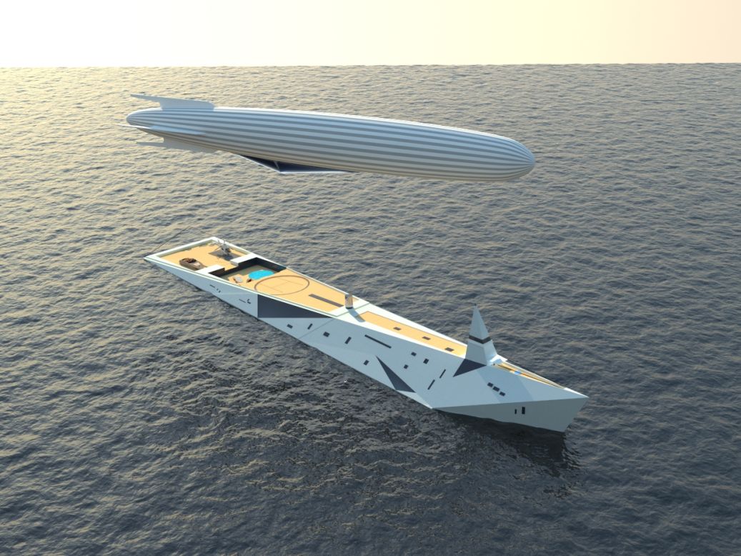 "My concept is inspired from the yachting industry and military vessels design," Lucian says.