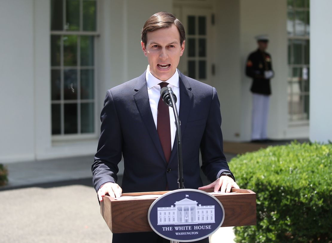 Jared Kushner reads a statment in front of West Wing of the White House on July 24, 2017 in Washington, DC. 