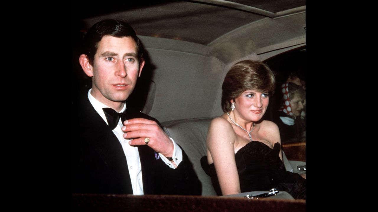 Diana and Charles arrive at Goldsmith Hall in London for a charity recital in March 1981.