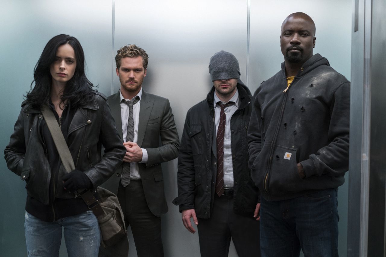<strong>"Marvel's The Defenders": </strong> Superheroes Jessica Jones (Krysten Ritter), Iron Fist (Finn Jones), Daredevil (Charlie Cox) and Luke Cage (Mike Colter) come together to battle a criminal organization in this series. <strong>(Netflix) </strong>