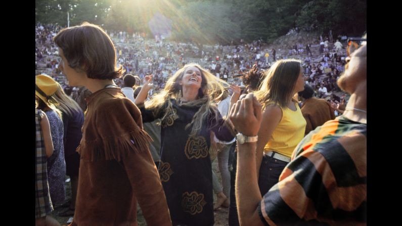 <strong>Fantasy Fair: </strong>The Fantasy Fair and Magic Mountain Music Festival on Mount Tamalpais in early June 1967 kicked off the Summer of Love. The rock festival featured performances by The Doors, The 5th Dimension, Jefferson Airplane, The Byrds and many more bands. This  photo by Elaine Mayes is "the perfect picture," McNally says. "It just captures this moment of ecstatic dancing, which was the center of what was going on in the Haight."