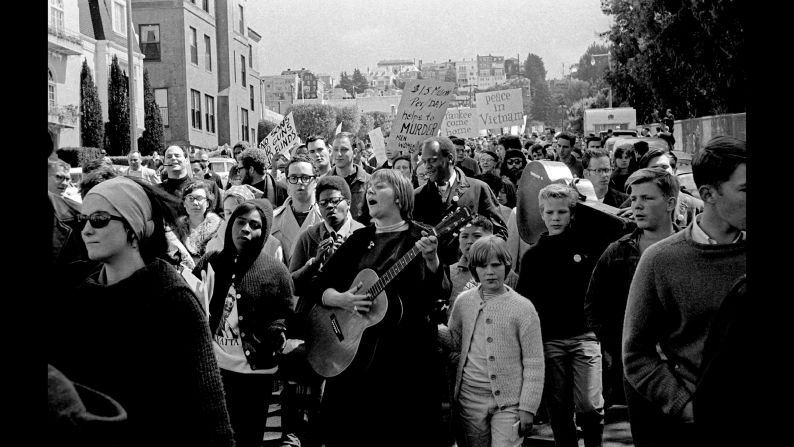 <strong>On the Road to the Summer of Love: </strong>San Francisco folk and jazz singer Barbara Dane marches with her son and daughter in 1964 at an early Vietnam War protest. This photo by Erik Weber is featured in "On the Road to the Summer of Love," an exhibit marking the 50th anniversary of the Summer of Love. It runs through September 24 at the California Historical Society in San Francisco.
