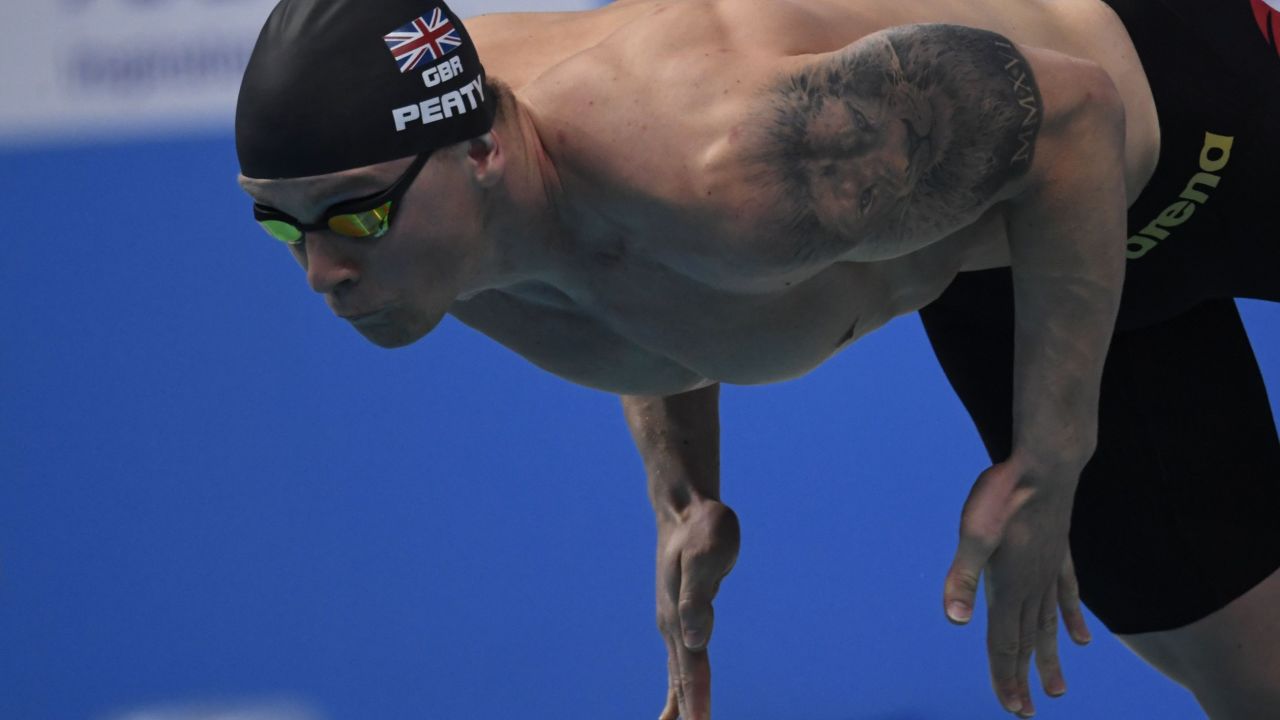 Peaty set a new world record in a heat of the men's 50m breaststroke Tuesday.