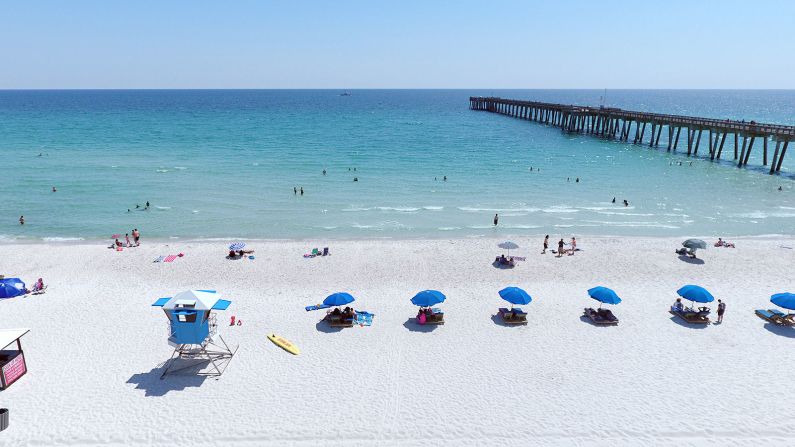 <strong>Panama City Beach, Florida:</strong> Believe us, the view is equally enticing sitting under an umbrella, too.