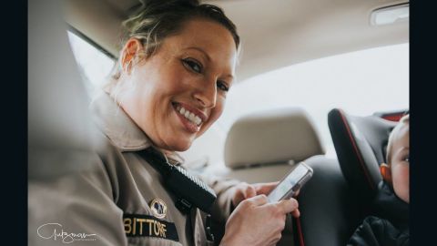 Lindsey Bittorf, 31, is an officer with the Milton Police Department in Wisconsin.