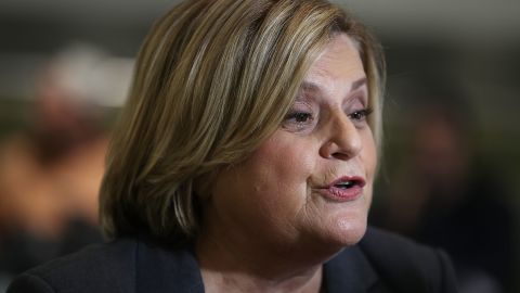 MIAMI, FL - JANUARY 30: Rep. Ileana Ros-Lehtinen (R-FL) speaks to the media as she criticizes President Donald Trump's new executive order barring US entry for natives of seven Muslim-majority countries as she makes her way to her Washington, DC flight at Miami International Airport on January 30, 2017 in Miami, Florida. Ros-Lehtinen said among other things that any future executive order from President Donald Trump on any issue should comply with existing laws and regulations. (Photo by Joe Raedle/Getty Images)