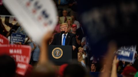 YOUNGSTOWN, OH - JULY 25: U.S. President Donald Trump addresses a rally at the Covelli Centre on July 25, 2017 in Youngstown, Ohio. The rally coincides with the Senates vote on GOP legislation to repeal and replace the Affordable Care Act. (Photo by Justin Merriman/Getty Images)