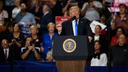 YOUNGSTOWN, OH - JULY 25: U.S. President Donald Trump addresses a rally at the Covelli Centre on July 25, 2017 in Youngstown, Ohio. The rally coincides with the Senates vote on GOP legislation to repeal and replace the Affordable Care Act.  (Photo by Justin Merriman/Getty Images)