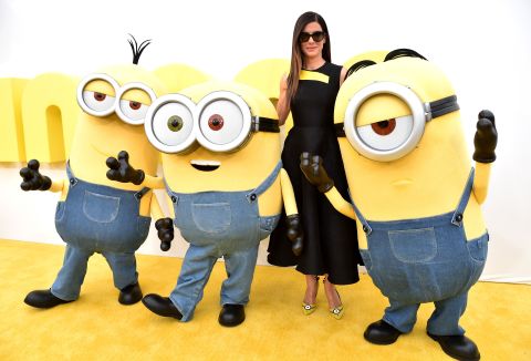 Bullock, who voices Scarlet Overkill in "Minions," arrives at the premiere of the "Despicable Me" spin-off in June 2015.