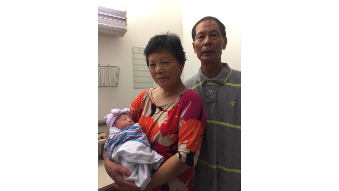 Detective Liu's parents, Wei Tang Liu and Xiu Yan Li, were there for the baby's birth.