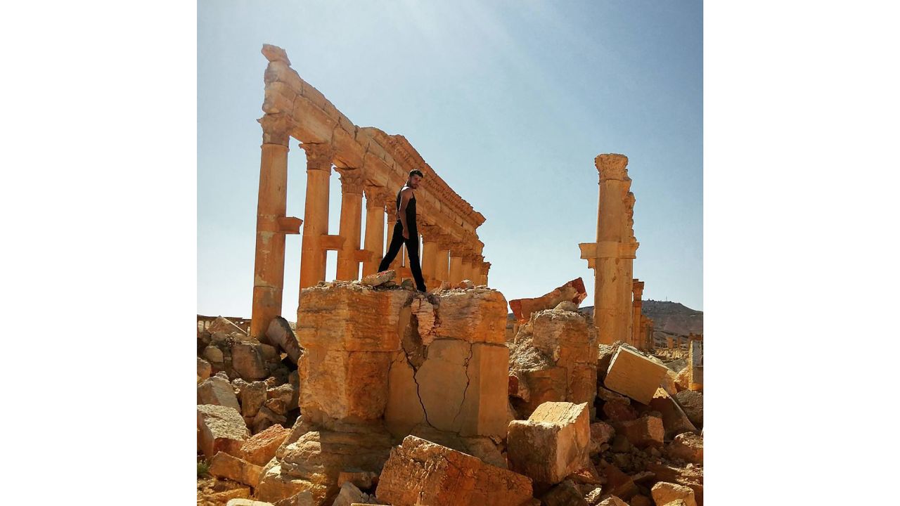 Before he left Syria for Europe, Joudeh danced amid the ruins in the ancient city of Palmyra.