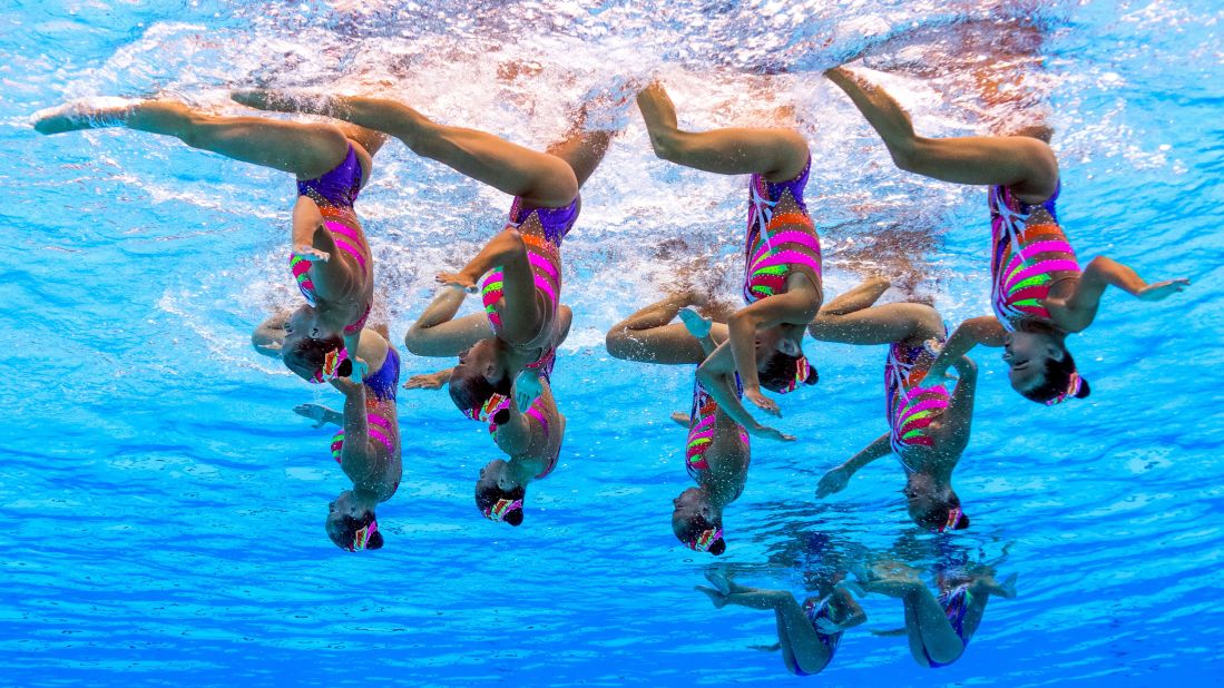 Described as "ballet in the water," synchronized swimming can necessitate up to six hours a day of daily practice ... and a fair bit of time underwater.
