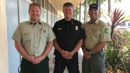 David Dahlberg and Steve Oaks, Santa Barbara County Fire Department, and Mark Von Tillow of the US Forest Service