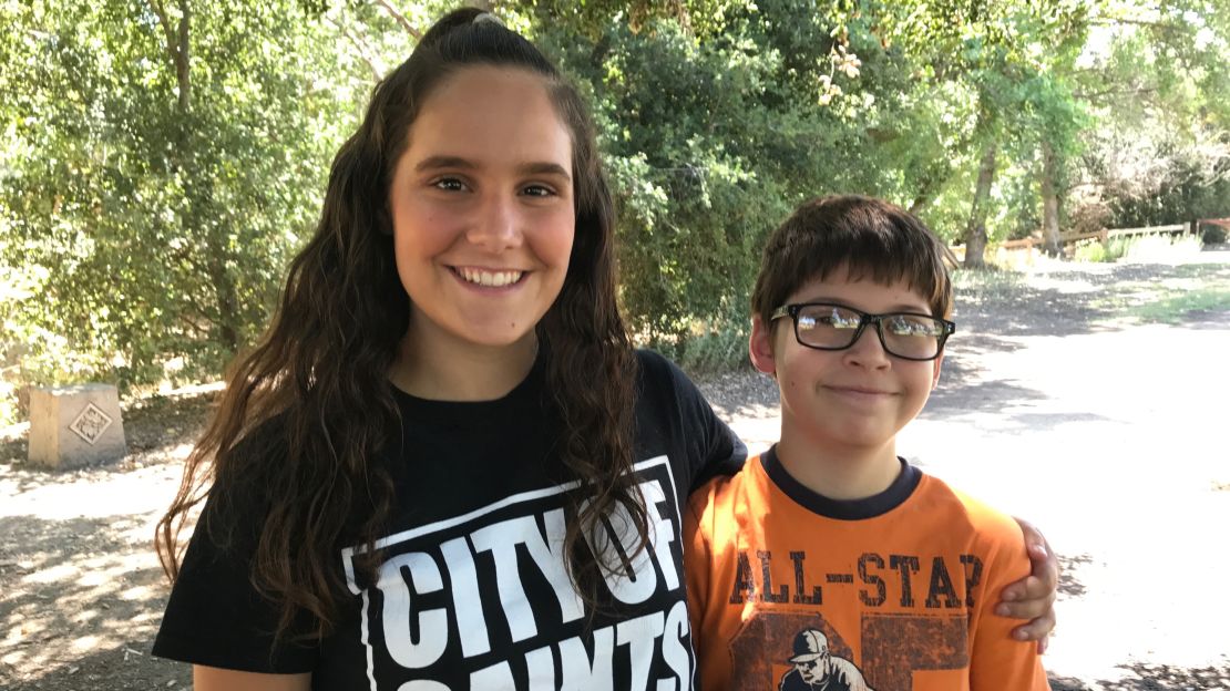 Ashley, 14, and Christopher Hart, 12, are among the 82 campers and staff rescued.