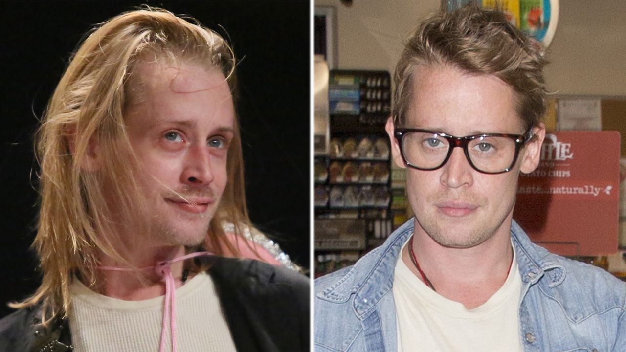 Macaulay Culkin's new look is winning rave reviews from fans. The actor was spotted in July 2017 having gained weight and cut his hair. The child star, seen on the left in 2014, looked so gaunt in 2012 there was speculation he was on drugs - which he denied. 