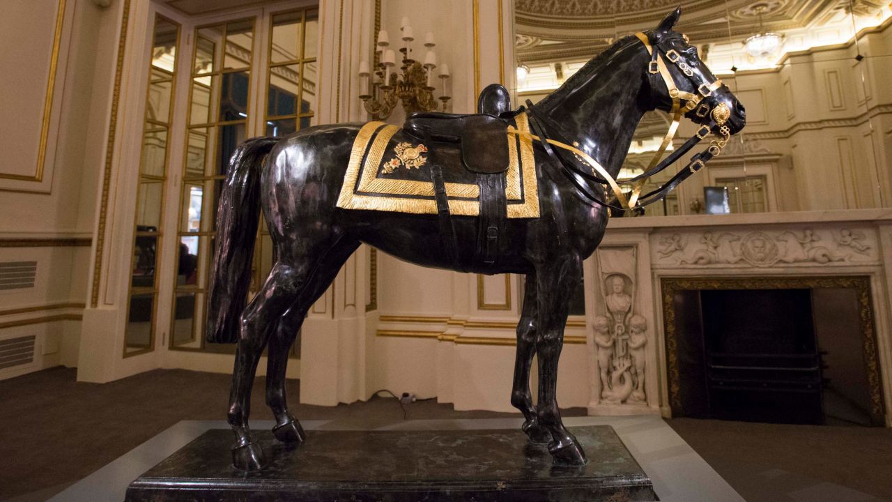 The Queen is famously fond of horses, and many of the gifts she's been given are horse-themed. She's also been given two dozen live horses, some of which have gone on to be used by the police or as carriage horses. In a neat twist, this gift depicts a horse that was given to the Queen as a gift 18 years earlier. She rode that horse for many years.