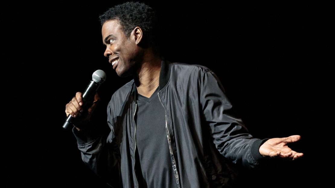 Chris Rock on stage during his "Total Blackout Tour" in Austin, Texas in 2017. 