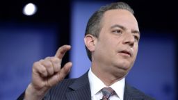 White House Chief of Staff Reince Priebus makes remarks during a discussion at the Conservative Political Action Conference (CPAC) at National Harbor, Maryland, February 23, 2017. / AFP / Mike Theiler        (Photo credit should read MIKE THEILER/AFP/Getty Images)