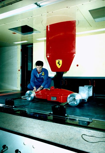 Ferrari tested new designs using 1/3 scale models -- on show at the exhibition. 
