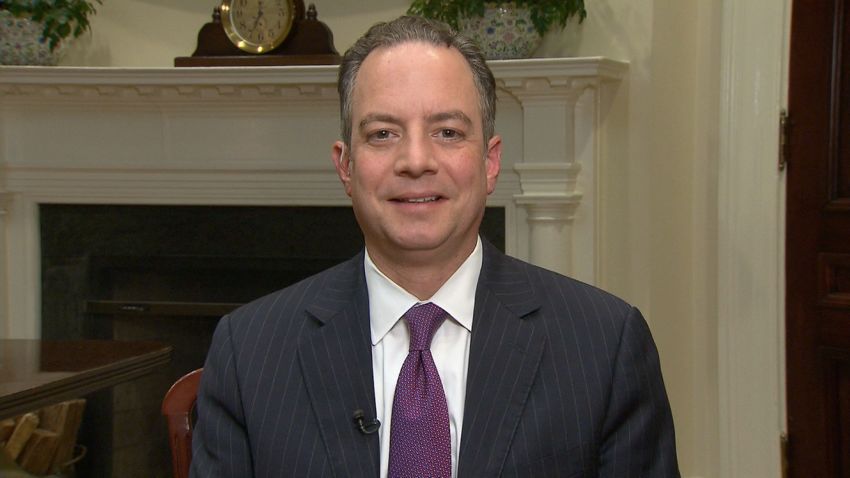 Iso of Wolf's exclusive live interview with Reince Priebus from The White House Roosevelt Room.
