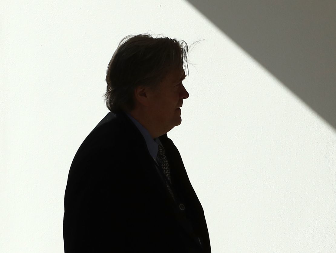 Steve Bannon follows President Trump into the Oval Office after arriving back at the White House, on February 24, 2017 in Washington, D.C. (Photo by Mark Wilson/Getty Images)