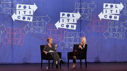 Chelsea Handler and Tomi Lahren speak during there appearance at Politicon 2017 at Pasadena Convention Center on July 29, 2017 in Pasadena, California.  