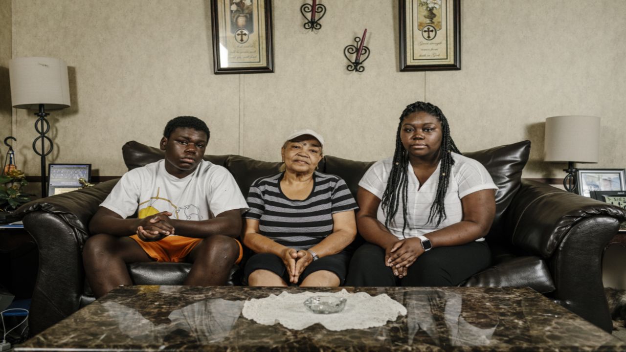 Carolyn Ruffin is raising her grandchildren -- Corey, 13; and Courtney, 23 -- after their mother's death in the August 2016 flood.