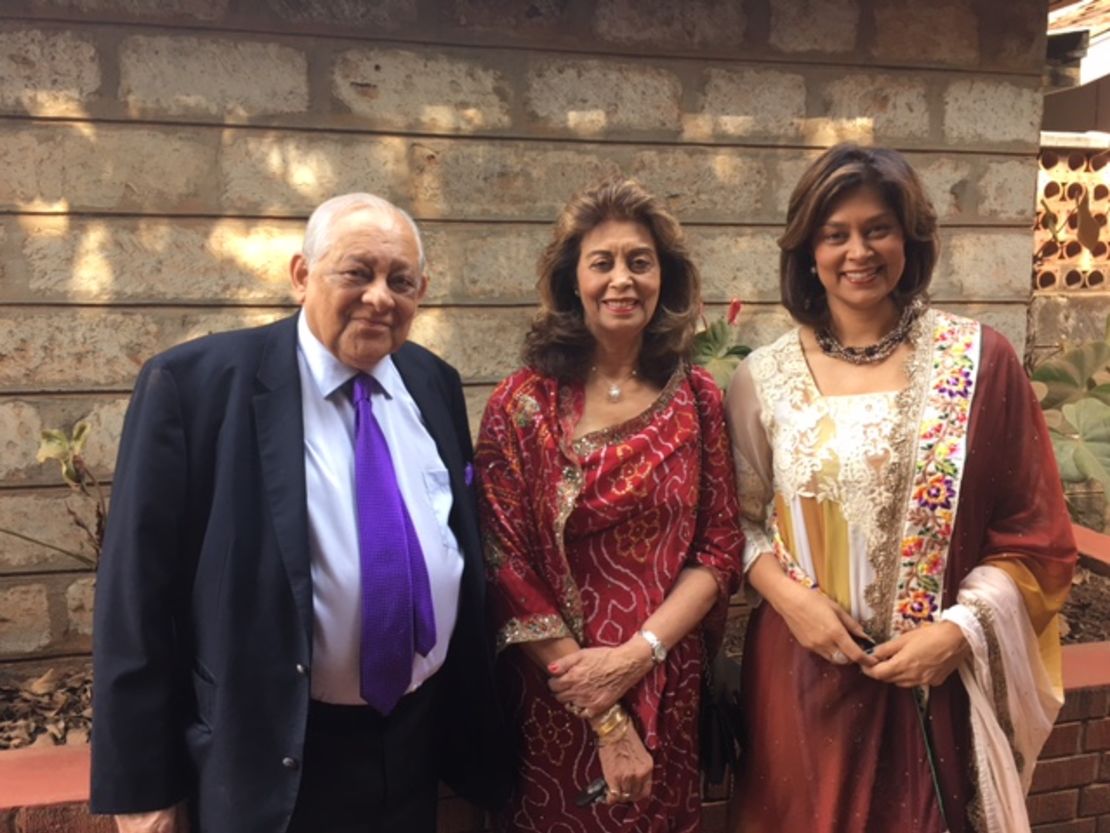 Zain Verjee, right, with her parents in Kenya. 