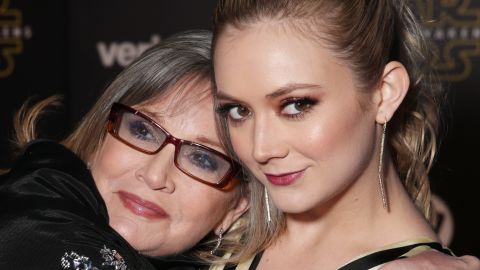HOLLYWOOD, CA - DECEMBER 14:  Actresses Carrie Fisher (L) and Billie Lourd attend the Premiere of Walt Disney Pictures and Lucasfilm's "Star Wars: The Force Awakens" on December 14, 2015 in Hollywood, California.  (Photo by Todd Williamson/Getty Images)