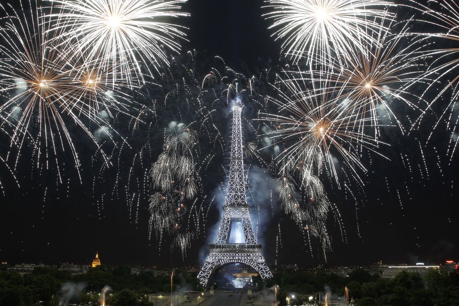 The tower is the centerpiece for the Bastille Day  fireworks which mark the storming of the Bastille fortress and prison on July 14, 1789, sparking the French Revolution. 