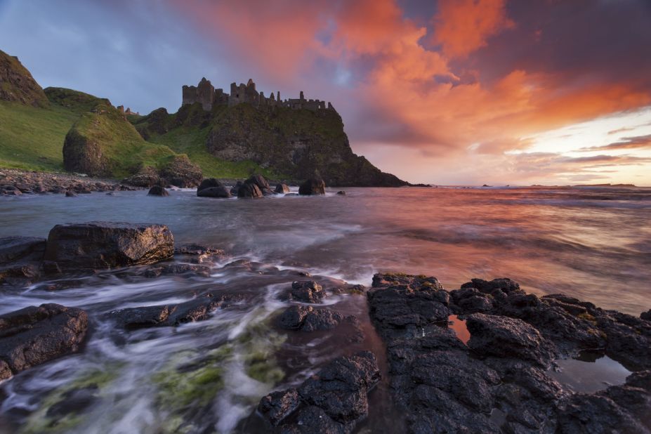 <strong>Abandoned castles -- Dunluce castle, County Antrim, Northern Ireland:</strong> "If societies are like a body, centuries go by and the body decays," Connolly says. "The castle's like the skull or like the teeth." In Northern Ireland, Dunluce Castle cuts a dramatic figure. The castle had a stormy history, falling into ruin after the Battle of the Boyne in 1690.