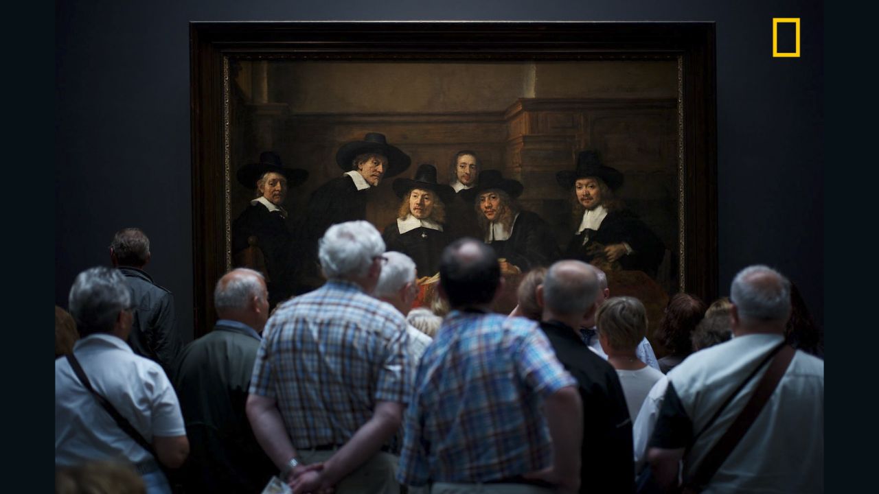 The second prize in the "People" category is this intriguing image of Amsterdam museum visitors.