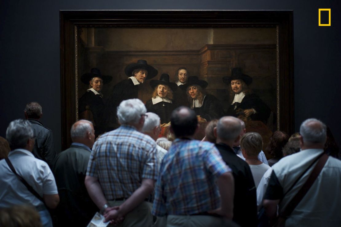 The second prize in the "People" category is this intriguing image of Amsterdam museum visitors.
