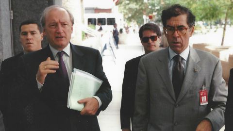 In the late 1990s, Booth, second from right, was the agent-in-charge of a protective security detail for French Foreign Minister Hubert Vedrine, second from the left, during his annual September visit to the United Nations General Assembly headquarters in New York City.