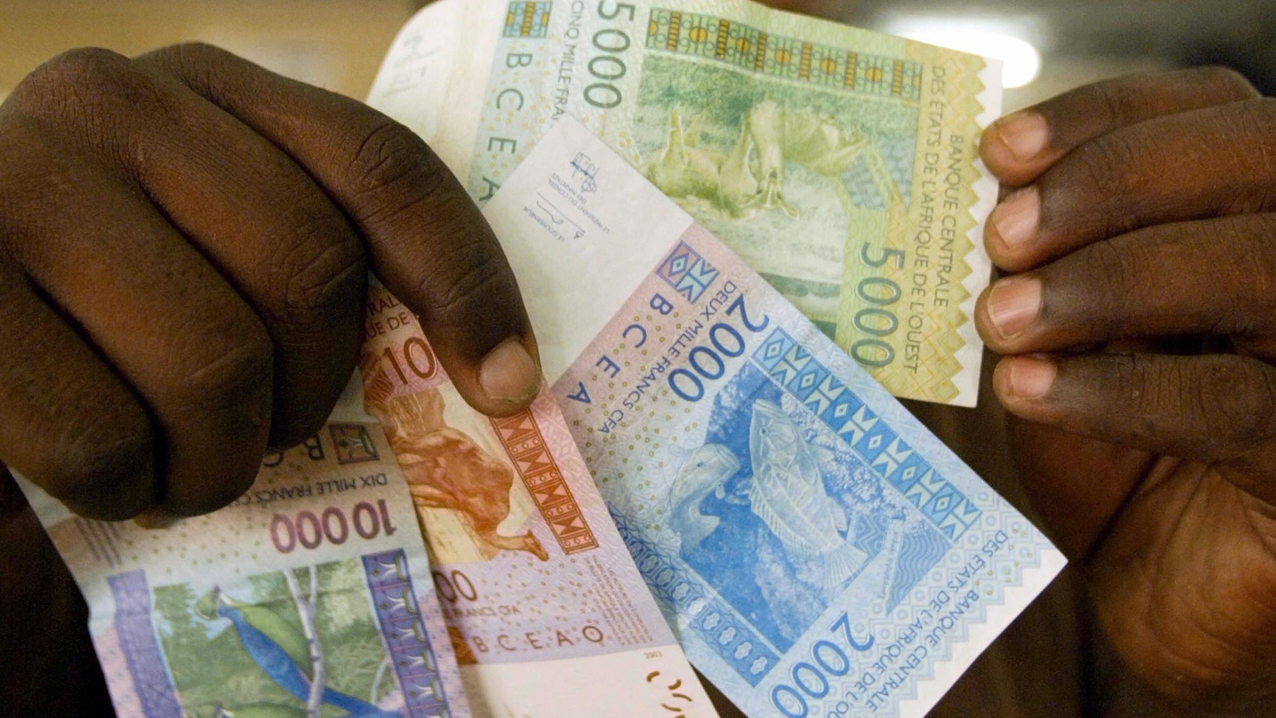 New CFA banknotes in Dakar, Senegal. 