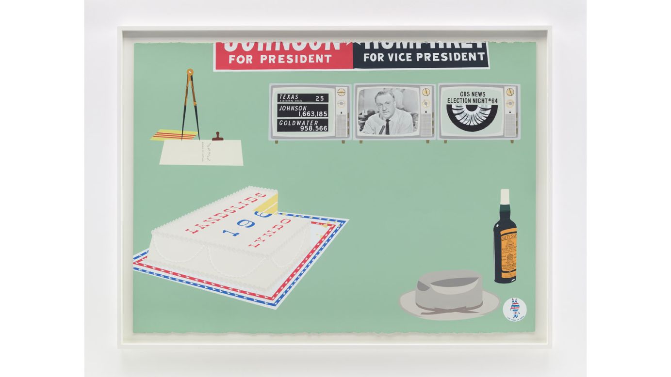 A major theme within these works is the disconnect between the banality of everyday -- the paper envelopes and coffee dispensers on presidents' desks -- and the terrible acts that these innocuous items belie. 