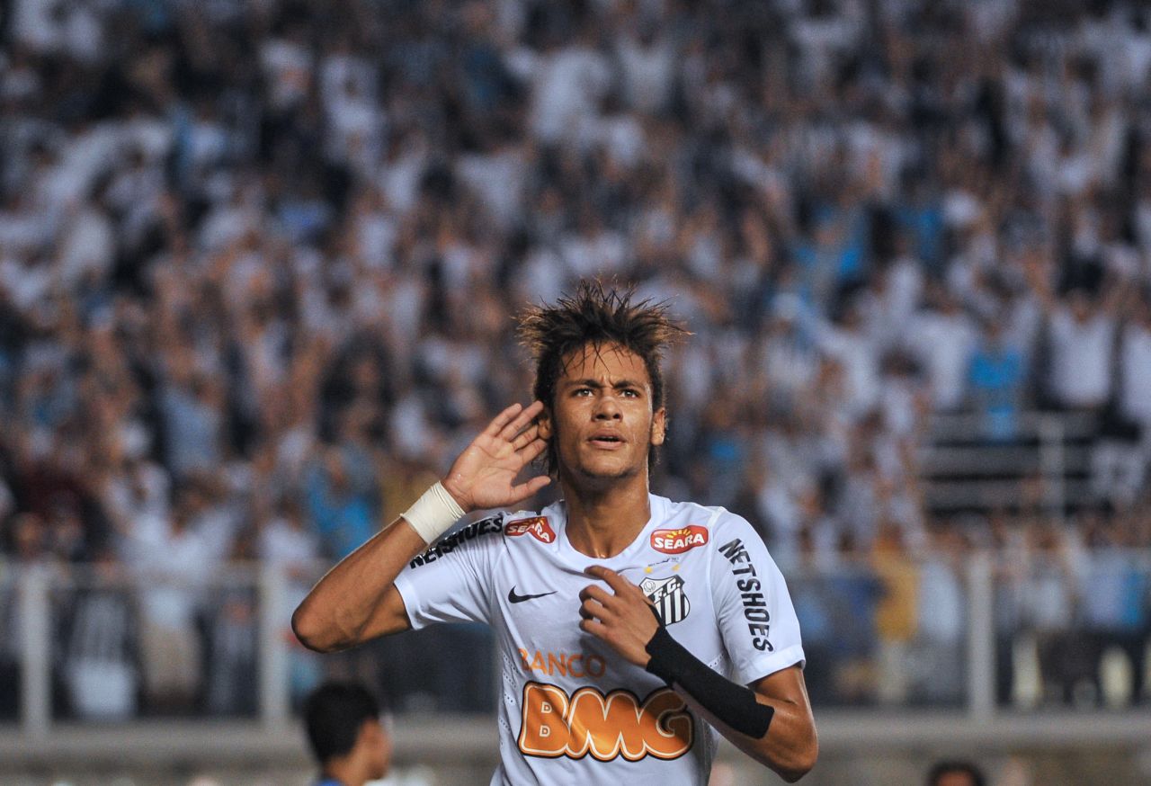 Neymar started his career at Brazilian club Santos and moved to Barcelona in 2013.