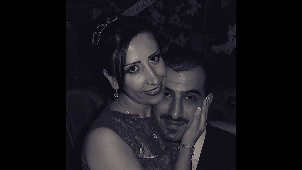 Bassel Khartabil and his wife on their wedding day.