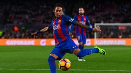BARCELONA, SPAIN - MARCH 01:  Neymar Jr. of FC Barcelona shoots towards goal during the La Liga match between FC Barcelona and Real Sporting de Gijon at Camp Nou stadium on March 1, 2017 in Barcelona, Spain.  (Photo by David Ramos/Getty Images)