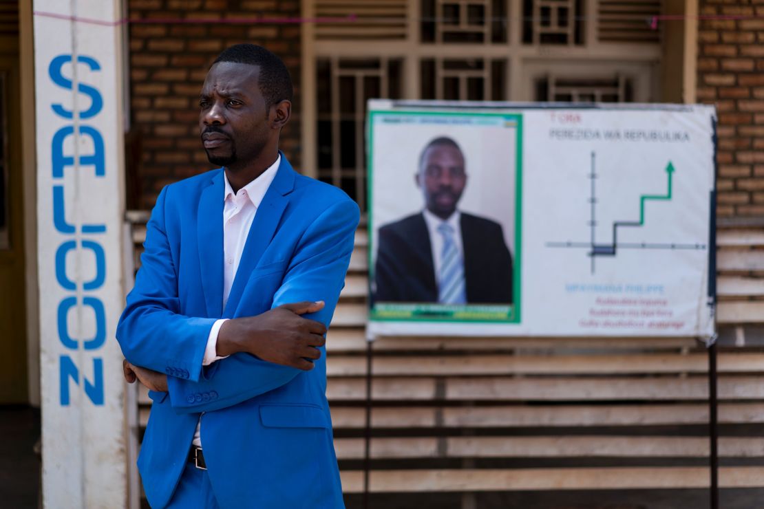 Rwandan independent candidate Philippe Mpayimana in Shyrongi, north of Kigali on July 29, 2017.