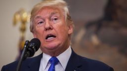 WASHINGTON, DC - AUGUST 2: (AFP OUT) U.S. President Donald Trump makes an announcement on the introduction of the Reforming American Immigration for a Strong Economy (RAISE) Act in the Roosevelt Room at the White House on August 2, 2017 in Washington, DC. The act aims to overhaul U.S. immigration by moving towards a "merit-based" system. (Photo by Zach Gibson - Pool/Getty Images)