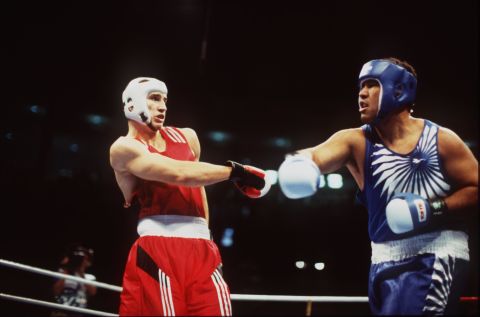 Klitschko rose to prominence at the 1996 Summer Olympics in Atlanta defeating Paea Wofgram of Tongo in the super heavyweight gold medal bout.  