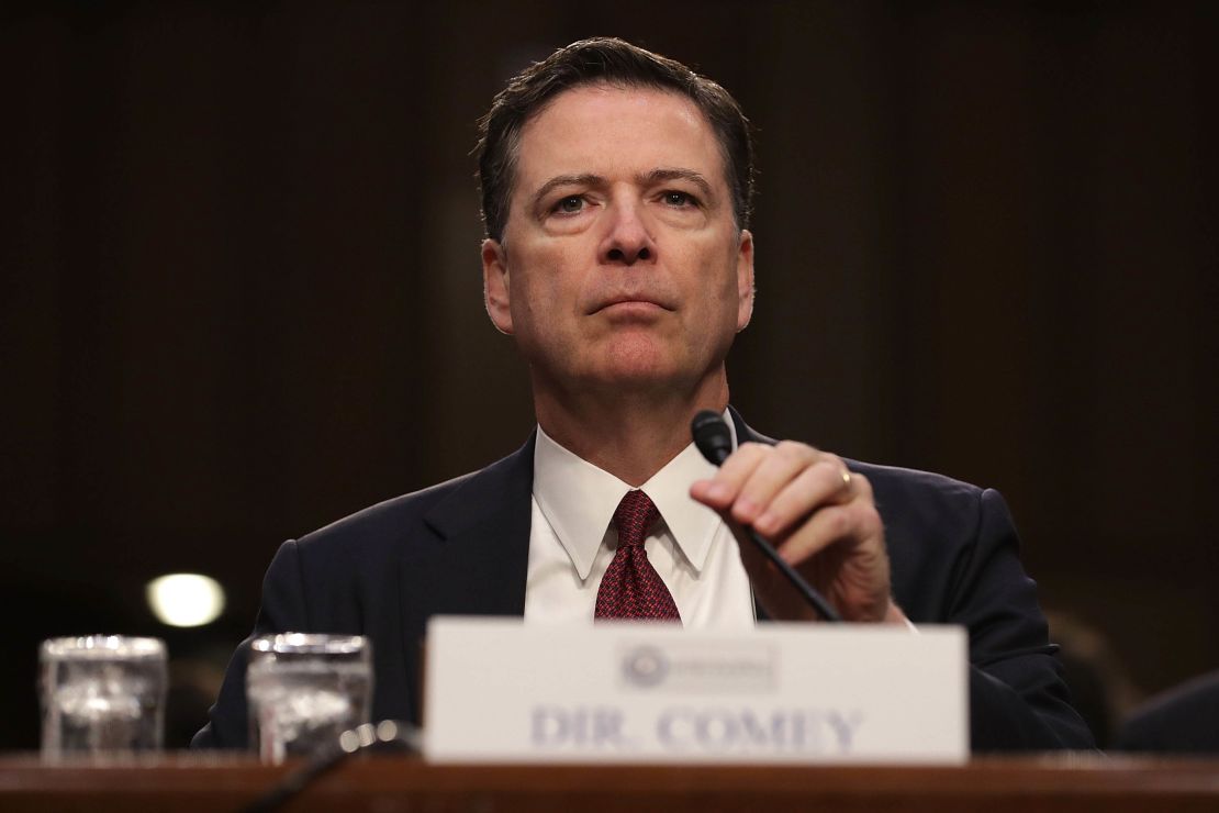 WASHINGTON, DC - JUNE 08:  Former FBI Director James Comey testifies before the Senate Intelligence Committee in the Hart Senate Office Building on Capitol Hill June 8, 2017 in Washington, DC. Comey said that President Donald Trump pressured him to drop the FBI's investigation into former National Security Advisor Michael Flynn and demanded Comey's loyalty during the one-on-one meetings he had with president.  (Photo by Chip Somodevilla/Getty Images)