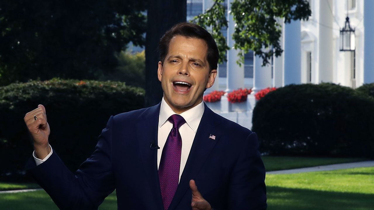WASHINGTON, DC - JULY 26:  White House Communications Director Anthony Scaramucci speaks on a morning television show, from the north lawn of the White House on July 26, 2017 in Washington, DC.  (Photo by Mark Wilson/Getty Images)