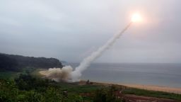 EAST COAST, SOUTH KOREA - JULY 29:  In this handout photo released by the South Korean Defense Ministry, U.S. Army Tactical Missile System (ATACMS) firing a missile into the East Sea during a South Korea-U.S. joint missile drill aimed to counter North Korea's ICBM test on July 29, 2017 in East Coast, South Korea. North Korea launched another test missile, believed to be an Inter Continental Ballistic Missile (ICBM), which travelled 45 minutes before splashing down in the Exclusive Economic Zone (EEZ) of Japan. (Photo by South Korean Defense Ministry via Getty Images)