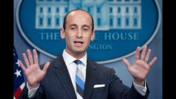 President Donald Trump's senior advisor for policy Stephen Miller speaks during the Daily Briefing at the White House in Washington, DC, on August 2, 2017.   / AFP PHOTO / JIM WATSON        (Photo credit should read JIM WATSON/AFP/Getty Images)