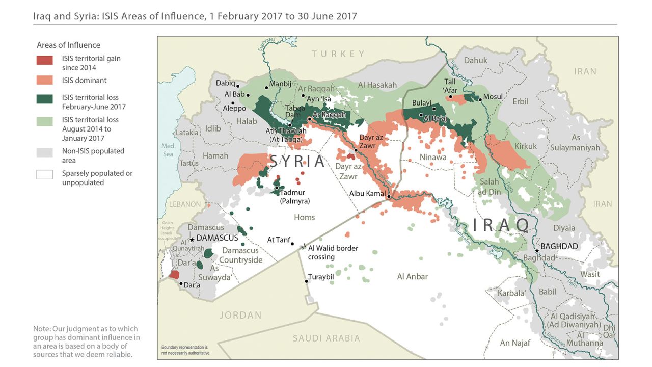 State Department map showing territory lost by ISIS
