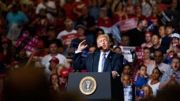 HUNTINGTON, WV - AUGUST 03: President Donald J. Trump speaks at his campaign rally at the Big Sandy Superstore Arena on August 3, 2017 in Huntington, West Virginia. (Photo by Justin Merriman/Getty Images)