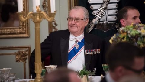 Prince Henrik of Denmark (L) attends a Gala Dinner for Iceland's President at Amalienbog Castle in Copenhagen, Denmark.